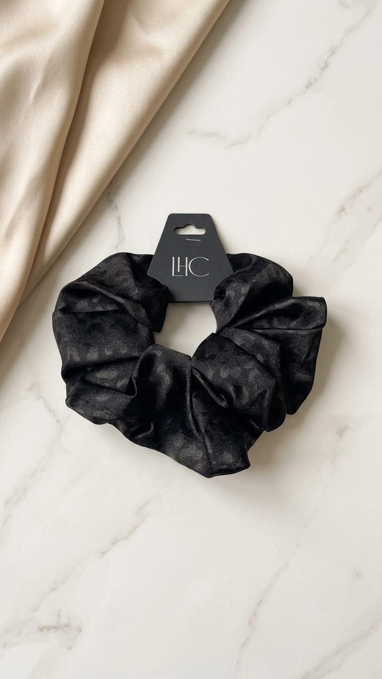 Scrunchie in raso leopardato XL