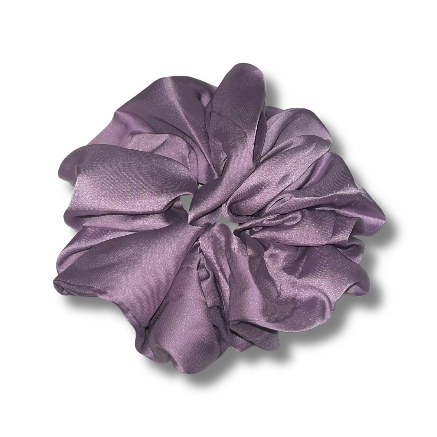 Scrunchie in raso viola XL