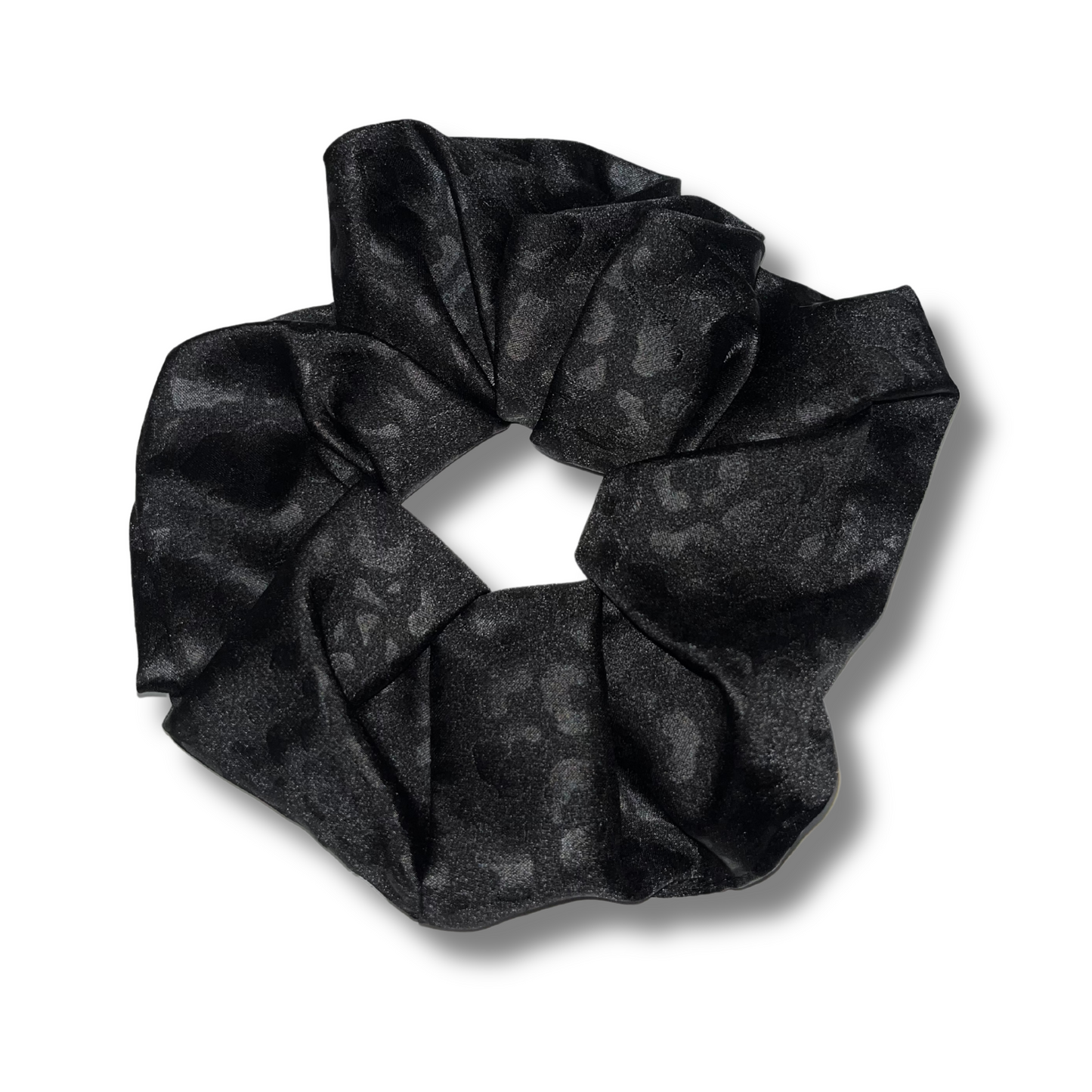 Scrunchie in raso leopardato XL