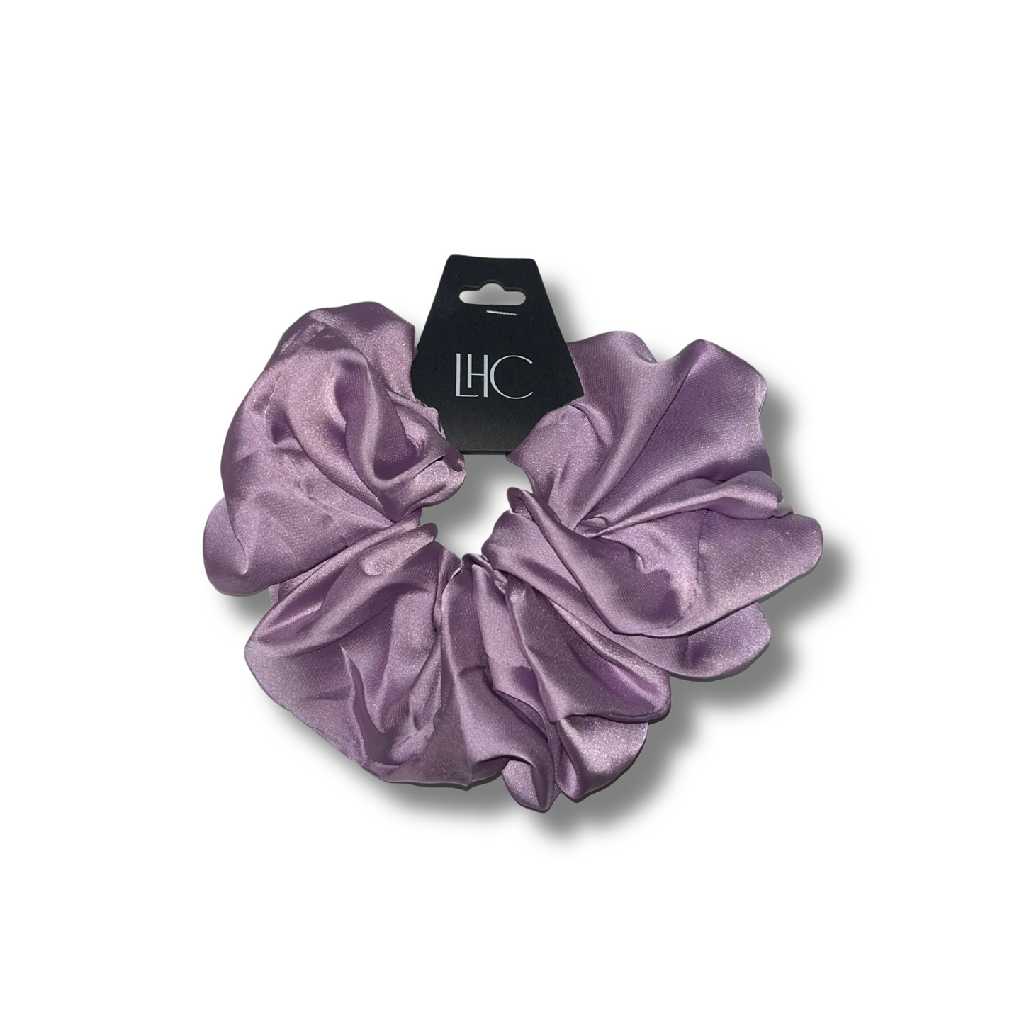 Scrunchie in raso viola XL