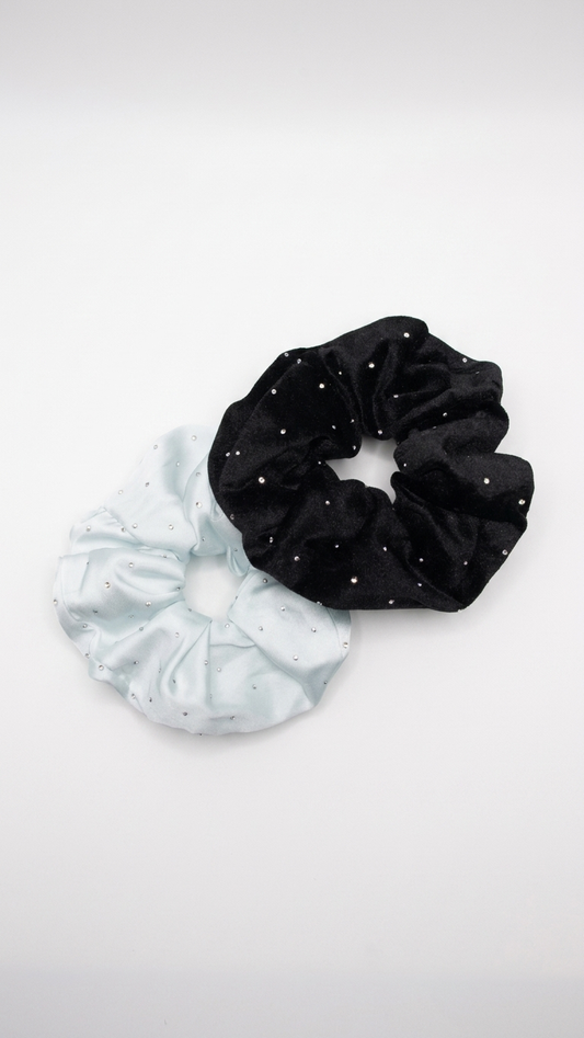 Set di 2 scrunchie con brillanti